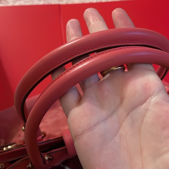 🩷 Salvatore Ferragamo Marisa Gancini Suede large purse pink - Picture 14 of 15